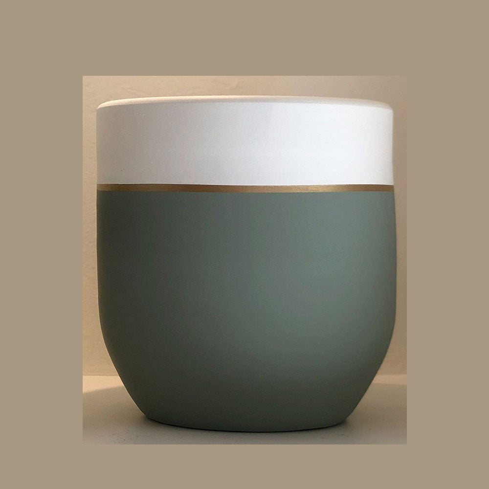 hand painted pottery planter