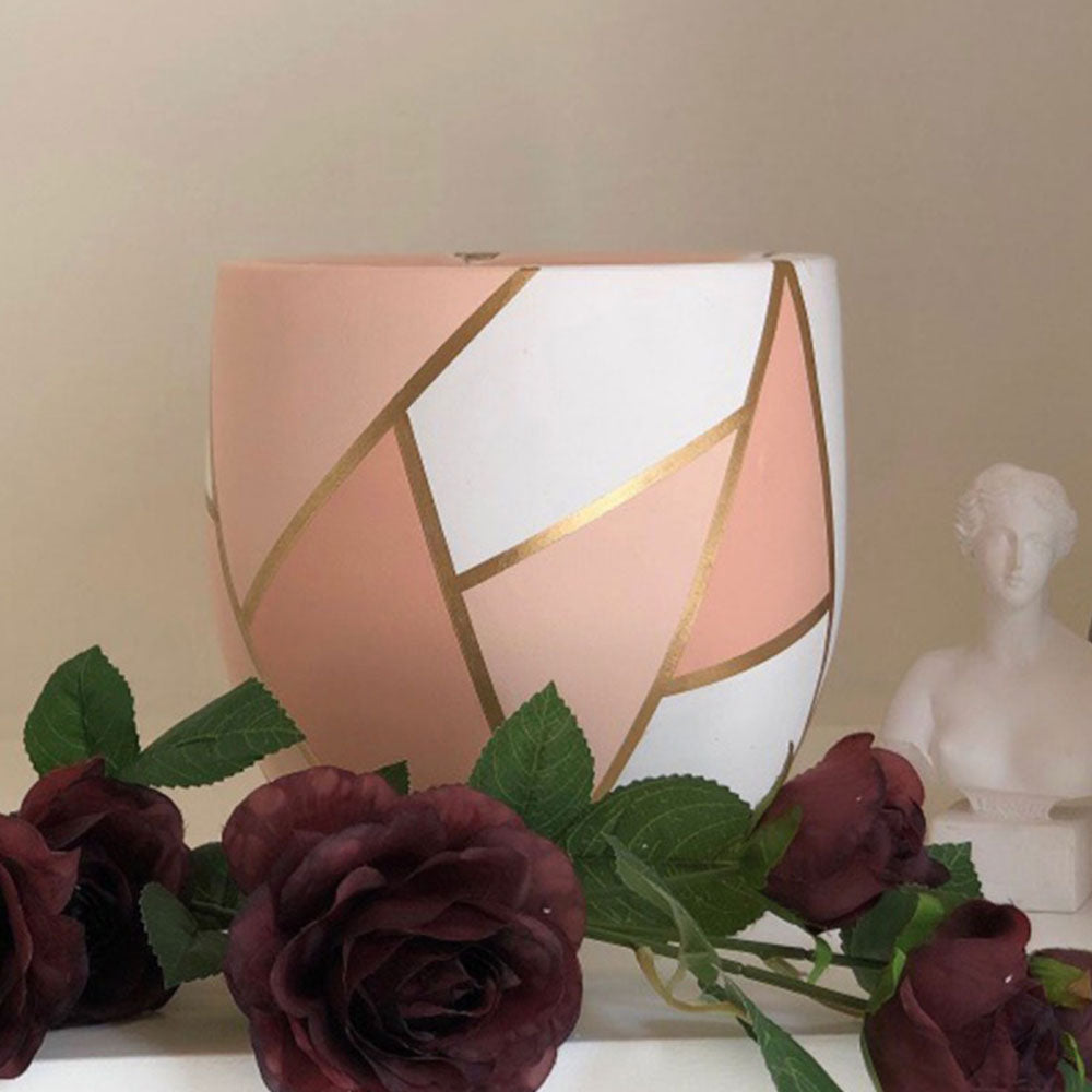 hand painted pottery planter