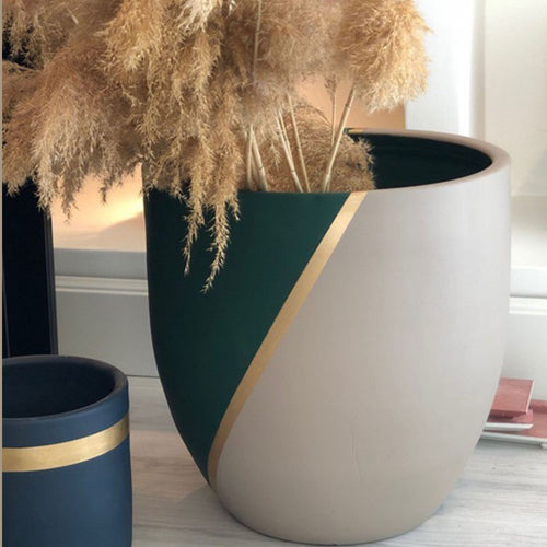 hand painted pottery planter