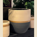 hand painted pottery planter