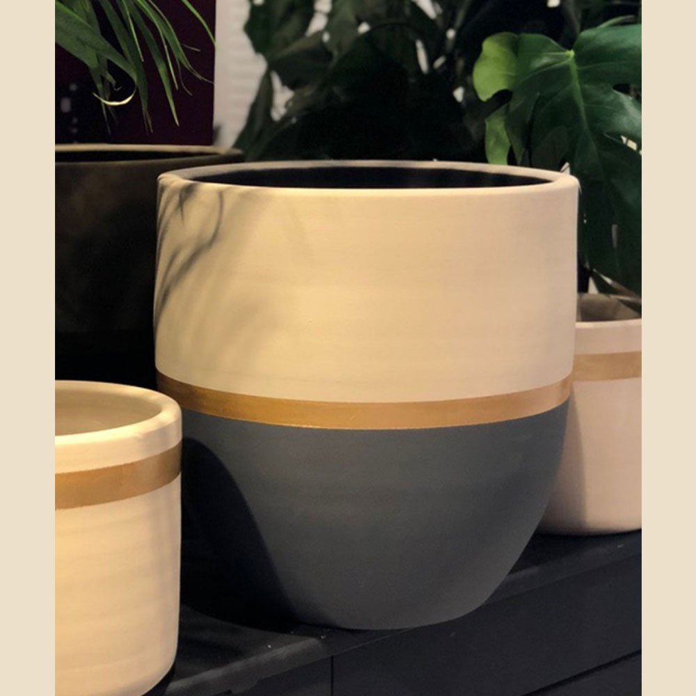 hand painted pottery planter