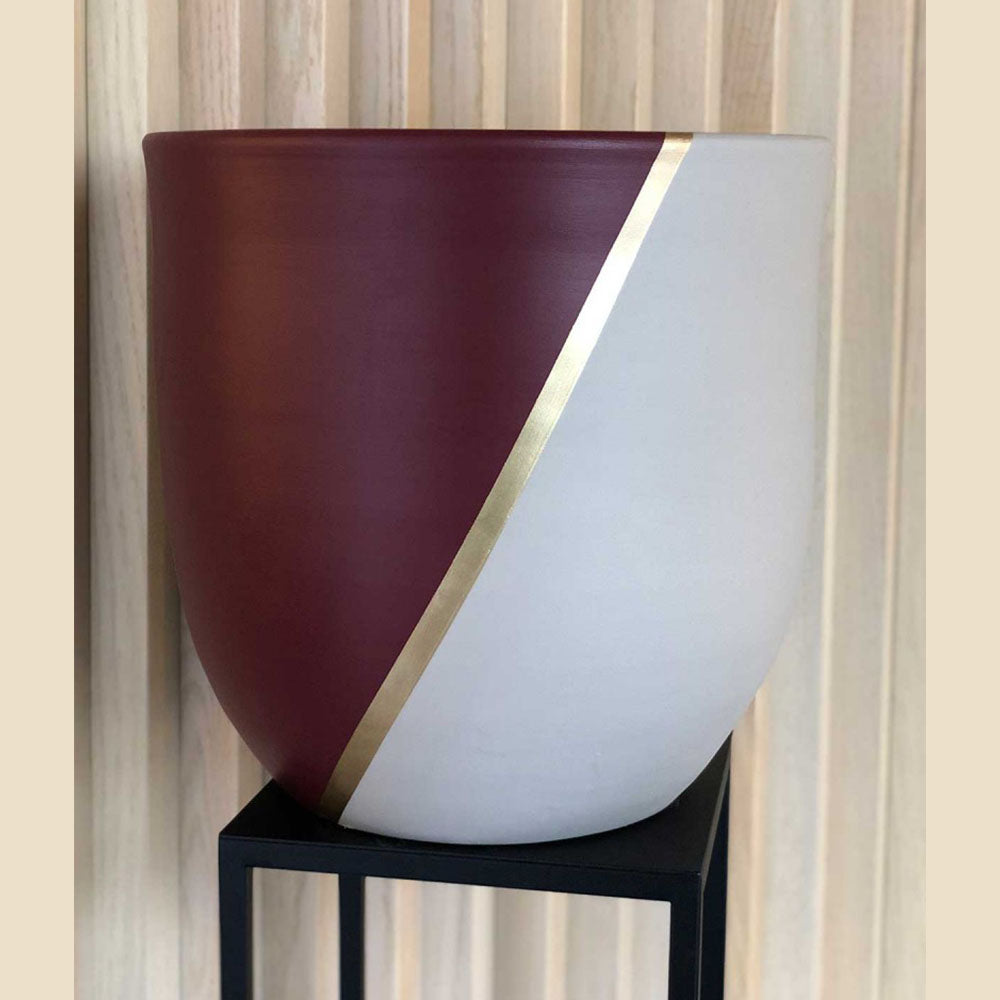 hand painted pottery planter
