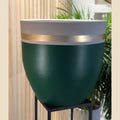 hand painted pottery planter