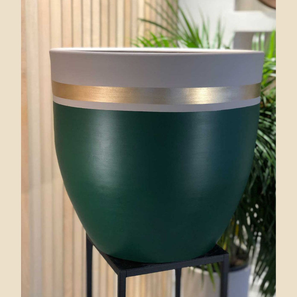 hand painted pottery planter