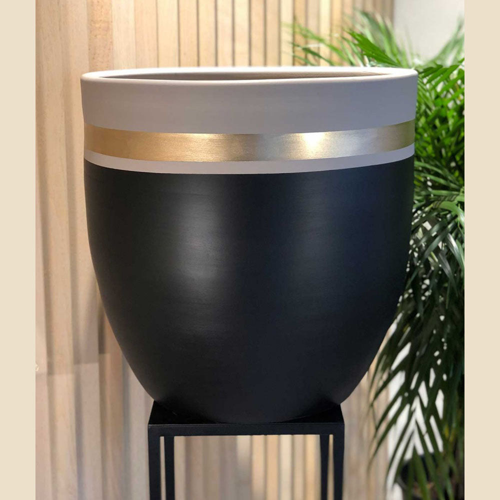 hand painted pottery planter