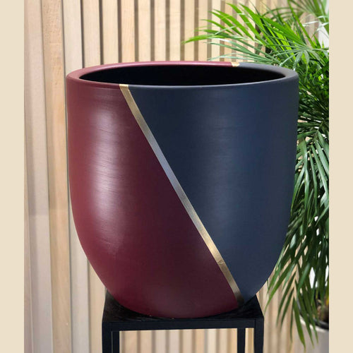 hand painted pottery planter