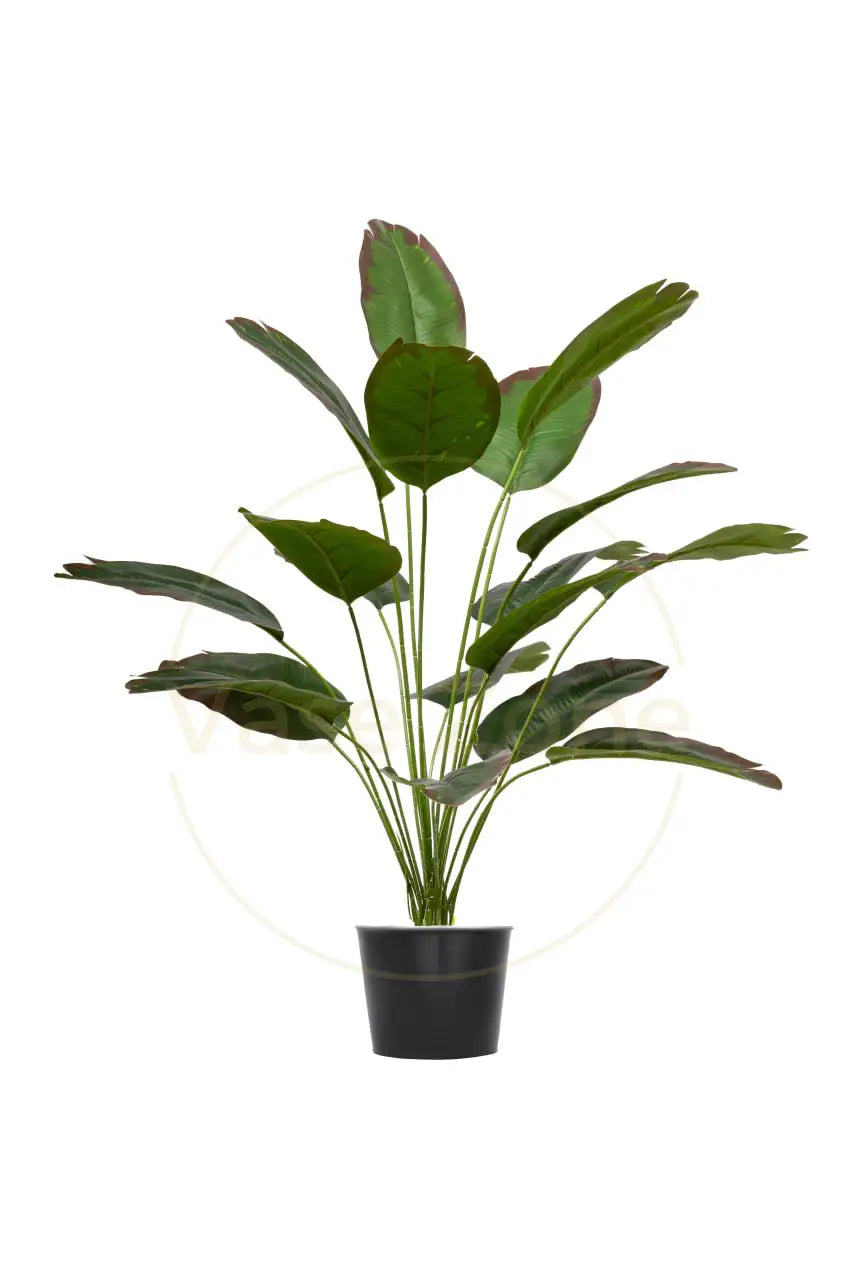 Banana Mini Artificial Tree 18 Installable Green Brownish Leaves - H70CM