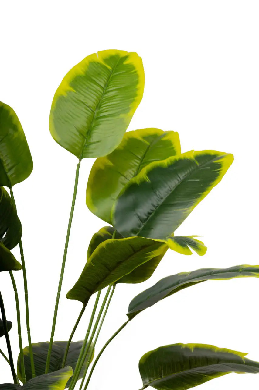 Banana Mini Artificial Tree 18 Installable Green Yellowish Leaves - H70CM